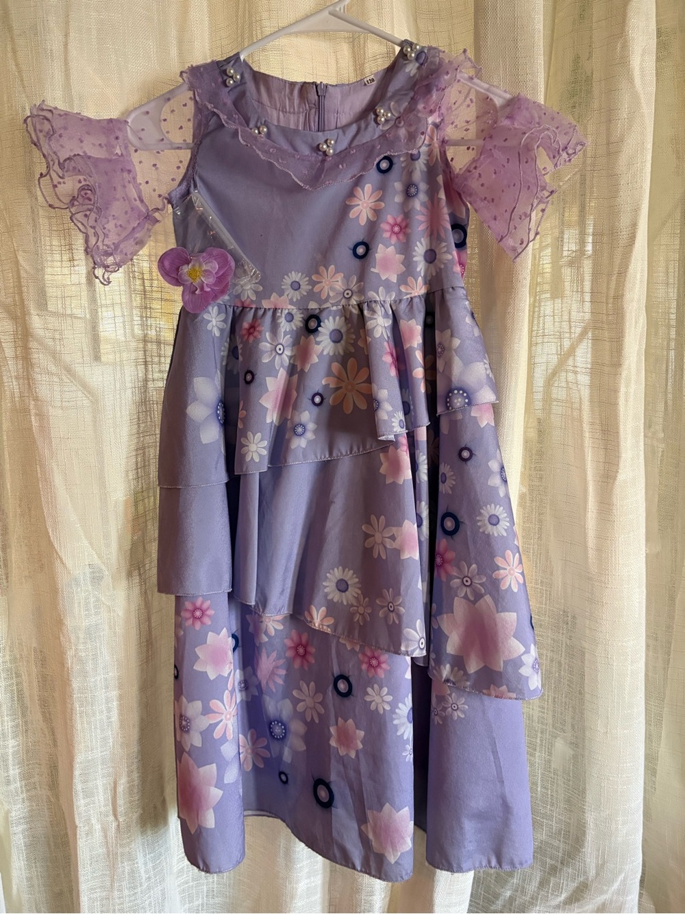 Encanto Isabela Floral Tiered Princess Costume Dress for Kids size 5-6